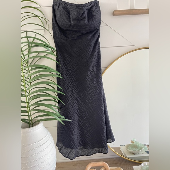 J Crew Size 2 Strapless Dress Black Lined Cotton a line knee length - Picture 8 of 8